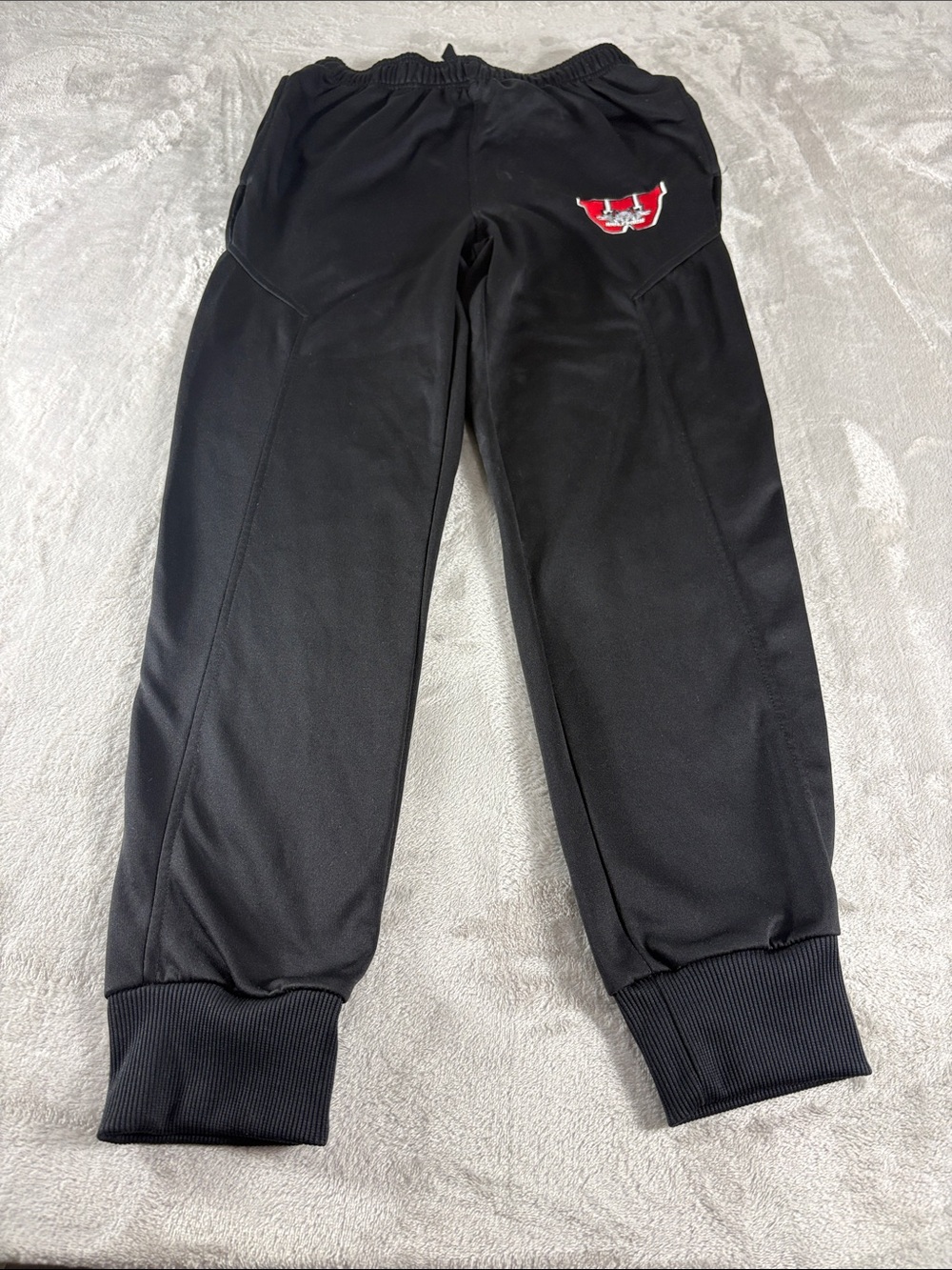 Black  Athletic Joggers with Red Patch